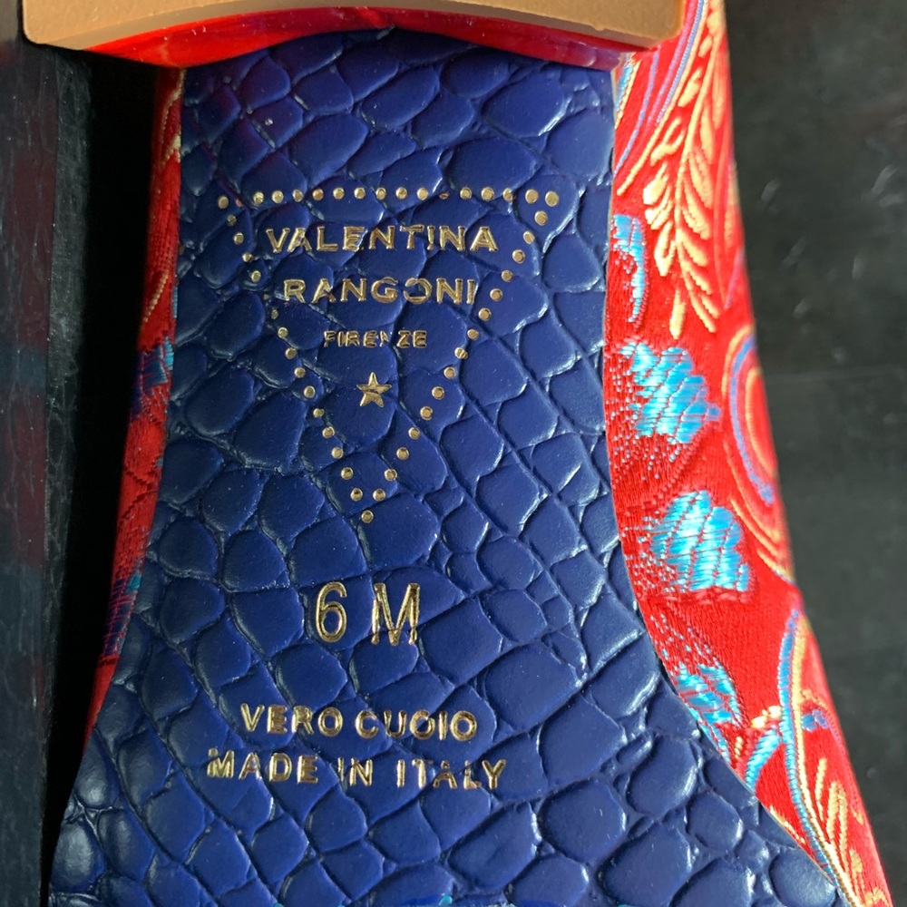 Valentina Rangoni NIB Embroidered LUXE Satin Slippers Amalfi Loafers 6B Flats - Picture 6 of 11